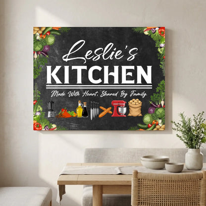 Personalized Kitchen Canvas Wall Art Decor -  Chalkboard Wall Art