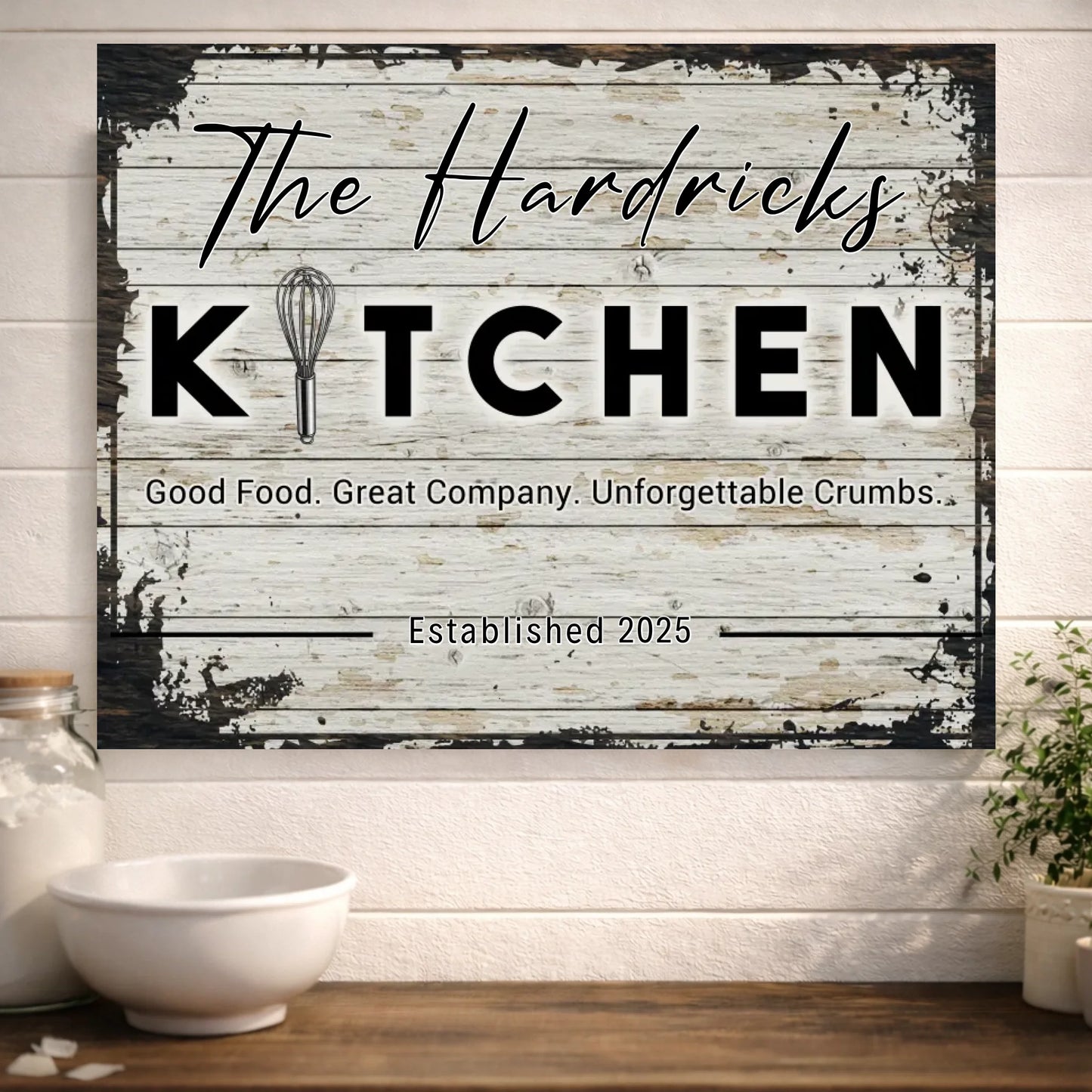 Personalized Rustic Kitchen Wall Art - Decorative Kitchen Decor