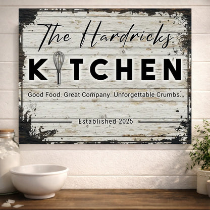 Personalized Rustic Kitchen Wall Art - Decorative Kitchen Decor