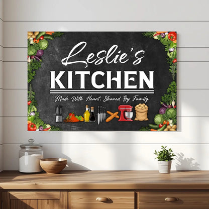 Personalized Kitchen Canvas Wall Art Decor -  Chalkboard Wall Art