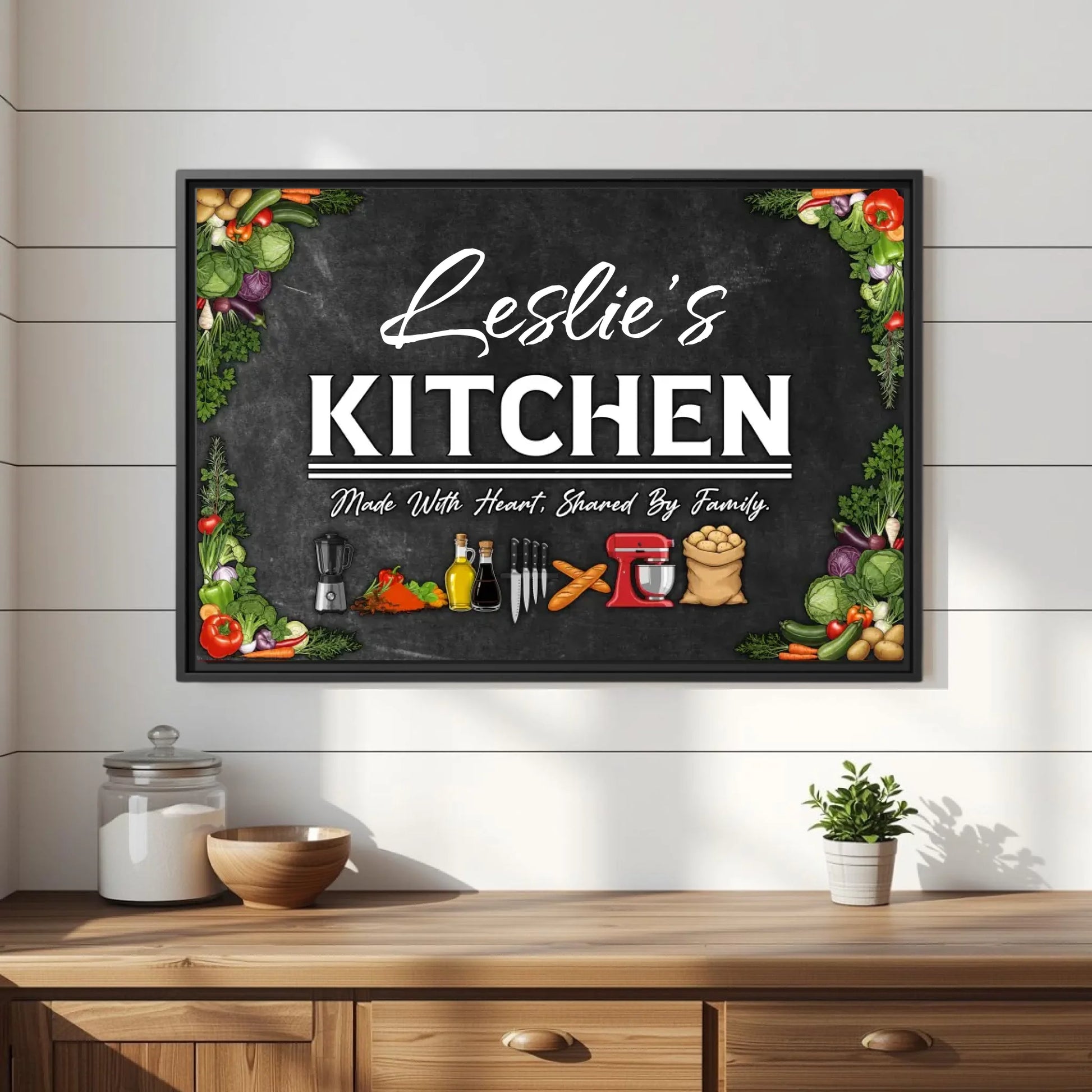 Black Frame Leslie's Kitchen Mockup