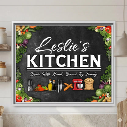 Personalized Framed Kitchen Canvas Wall Art Décor – Chalkboard Print