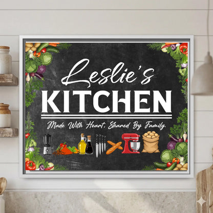 Personalized Framed Kitchen Canvas Wall Art Décor – Chalkboard Print