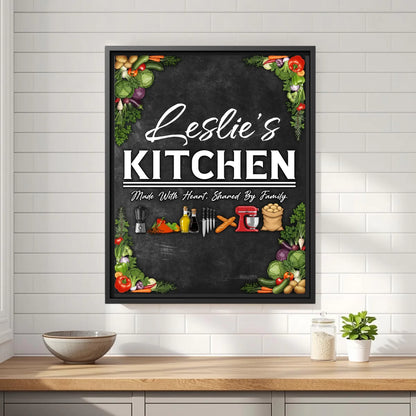 Leslie's Kitchen Black Frame 11x14 Vertical Front