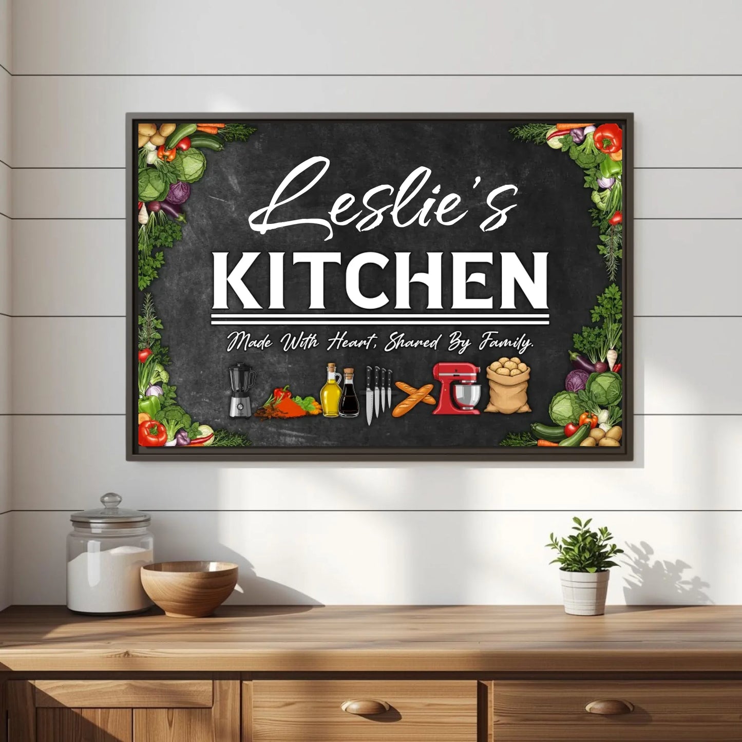 Espresso Frame Leslie's Kitchen Mockup