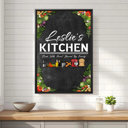 Leslie's Kitchen Black Frame 11x14 Vertical Front