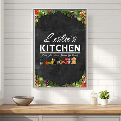 Leslie's Kitchen White Vertical 11x14 Framed Mockup