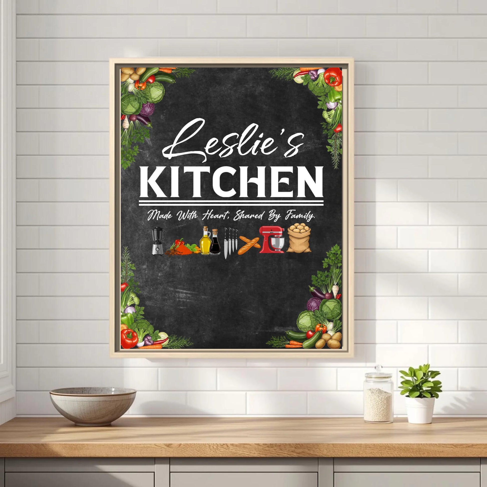 Leslie's Kitchen Oatmeal Vertical 11x14 Framed Mockup