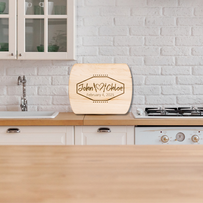 Custom Name Hardwood Cutting Board – Couple’s Kitchen Décor, Anniversary Gift