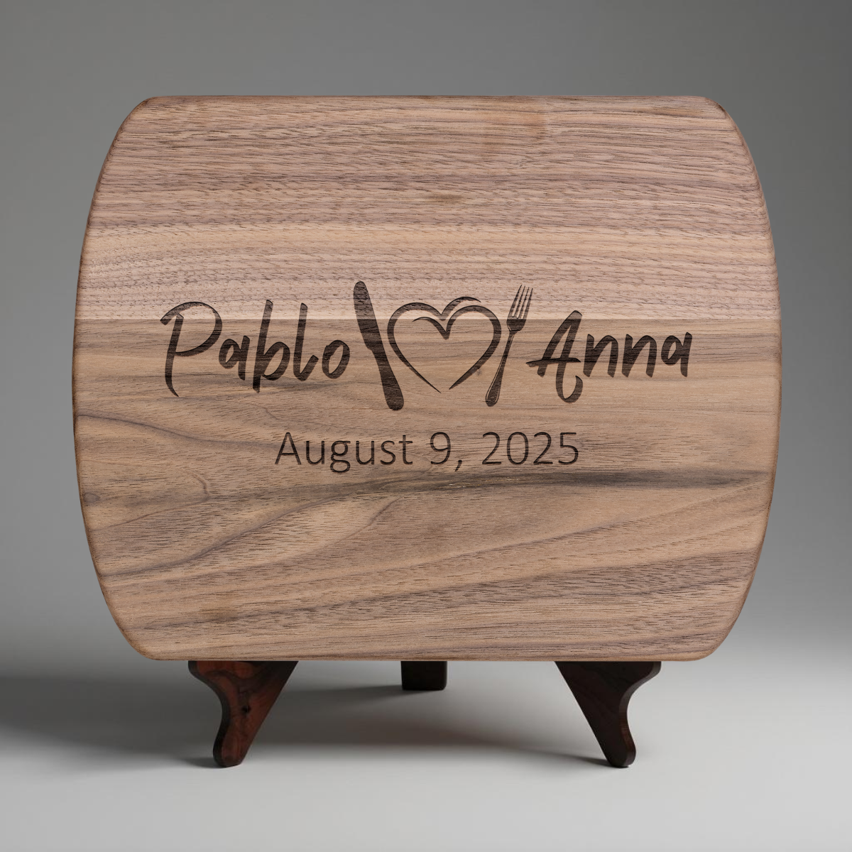Custom Name Hardwood Cutting Board – Couple’s Kitchen Décor, Anniversary Gift