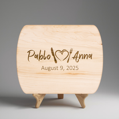 Custom Name Hardwood Cutting Board – Couple’s Kitchen Décor, Anniversary Gift