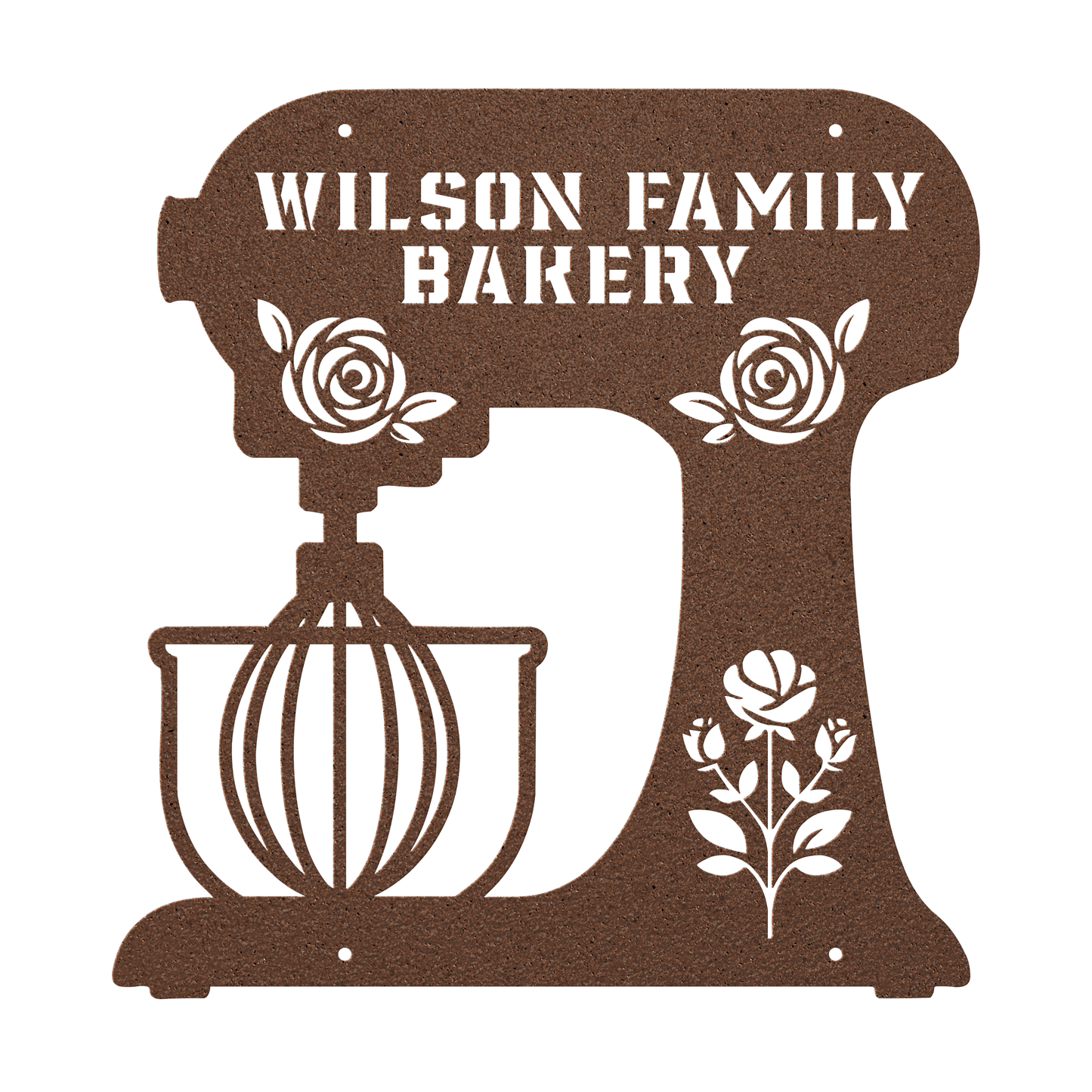 Personalized Metal Wall Art, Stand Mixer with Flowers