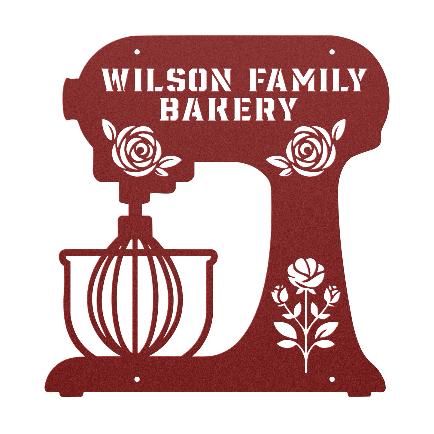 Personalized Metal Wall Art, Stand Mixer with Flowers