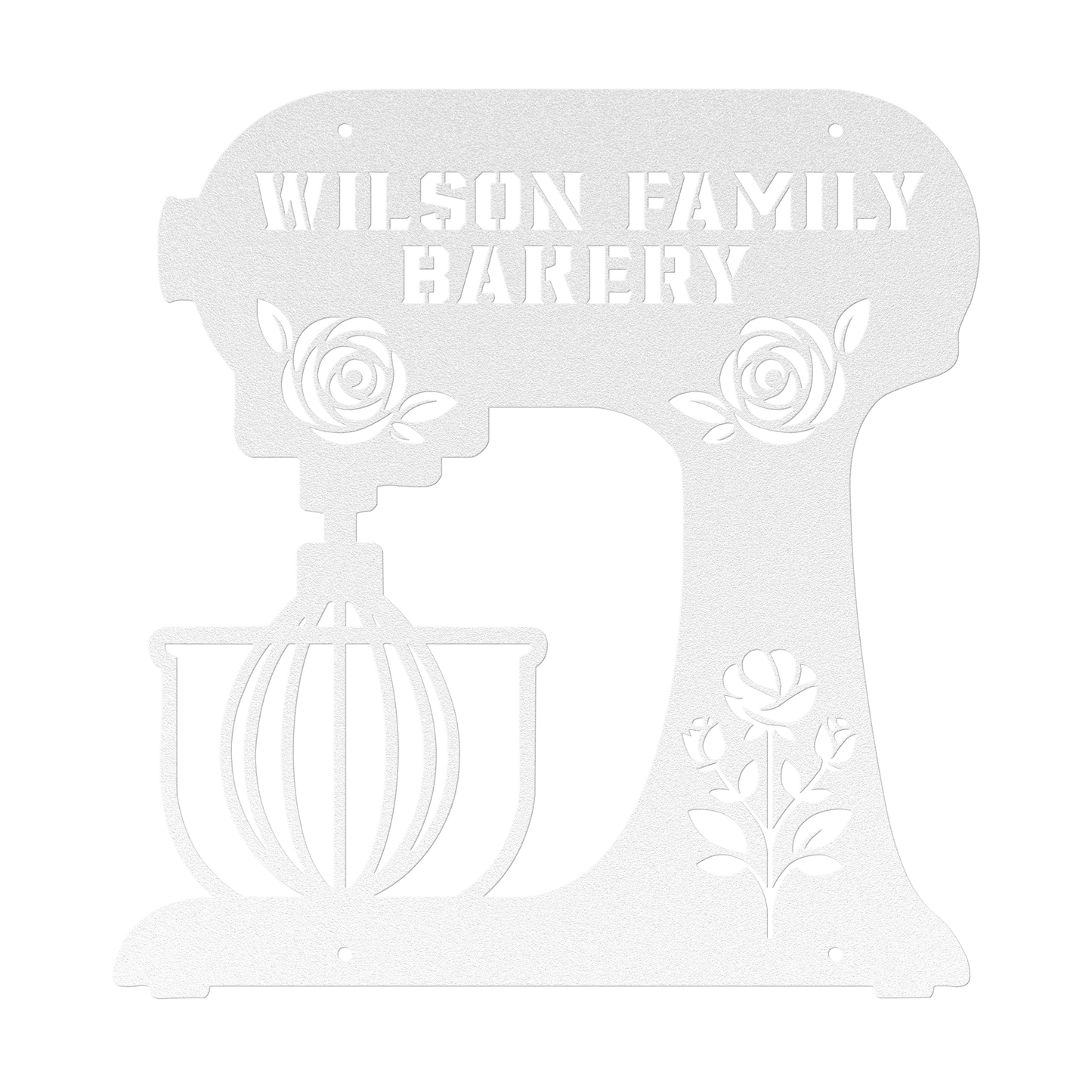 Personalized Metal Wall Art, Stand Mixer with Flowers