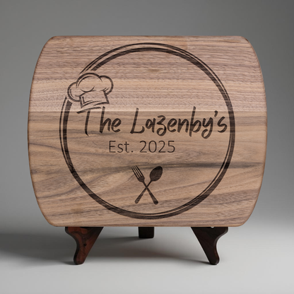 Personalized Family Name Hardwood Cutting Board – Custom Kitchen Décor & Gift