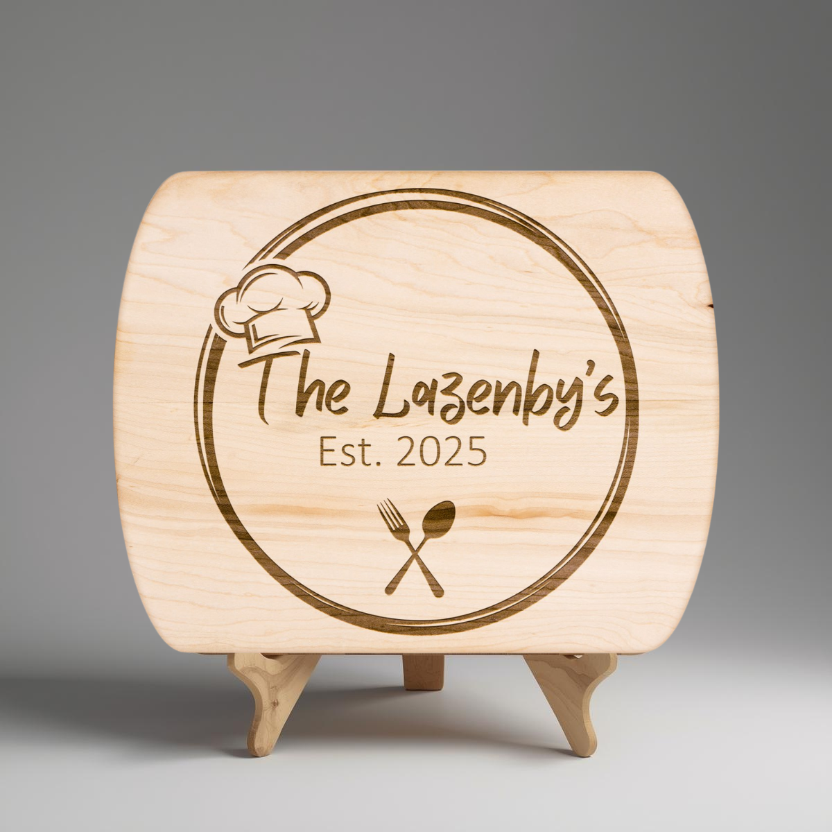Personalized Family Name Hardwood Cutting Board – Custom Kitchen Décor & Gift