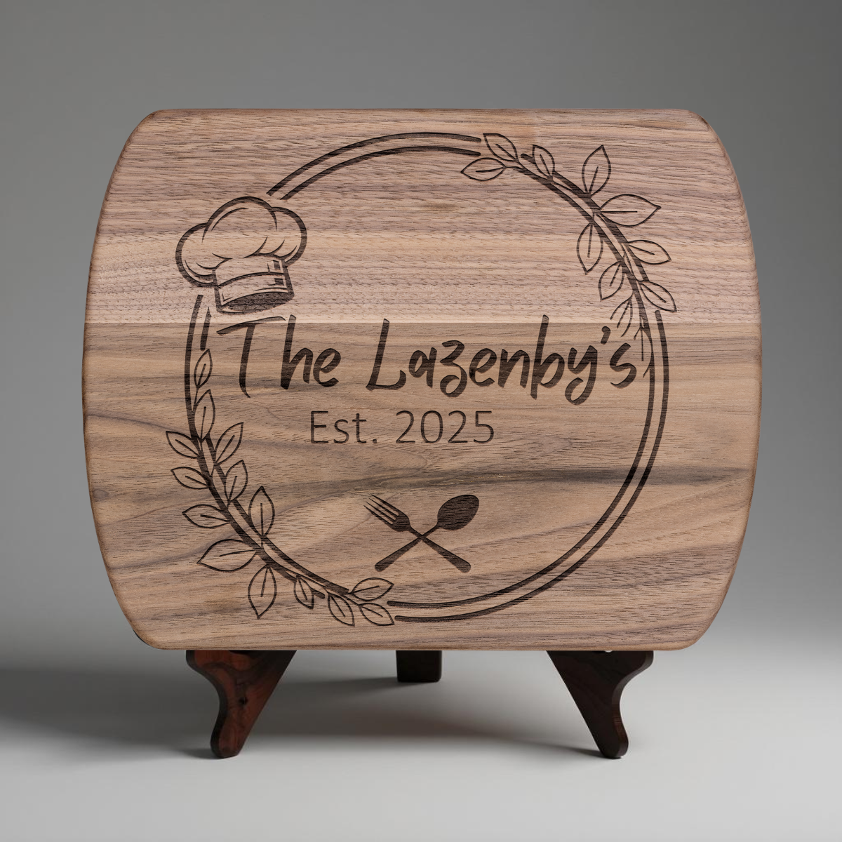 Personalized Family Name Hardwood Cutting Board – Custom Kitchen Décor & Gift