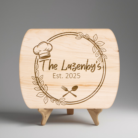 Personalized Family Name Hardwood Cutting Board – Custom Kitchen Décor & Gift